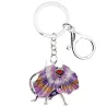 Enamel frilled lizard - metal keychain