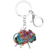 Enamel frilled lizard - metal keychain