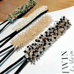 Kristallstirnband - Haarschmuck - mit Perlen / Kristallen
