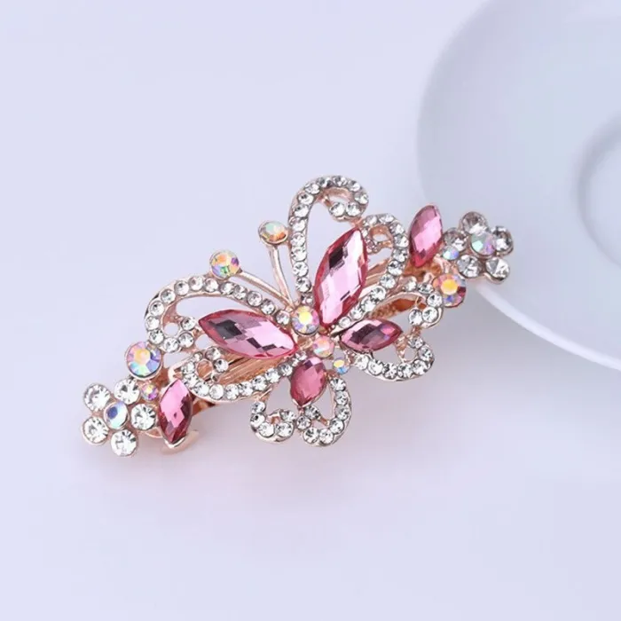 Crystal butterfly - hair clip / hair claw - with rhinestone decorations