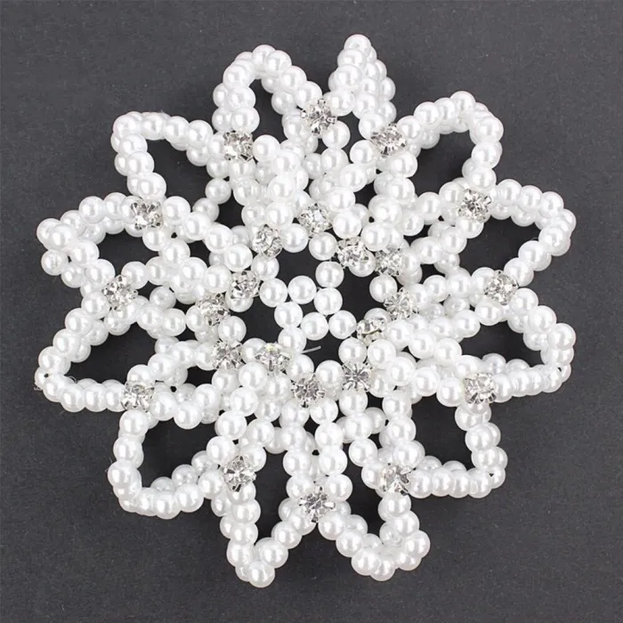 Haarknothoes - handgemaakt - gehaakt design - met parelsHaarspelden