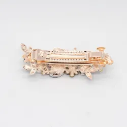 Elegant hair clip with black crystal flowers