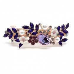 Luxus Haarspange mit lila Kristallblüten