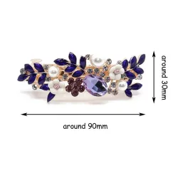 Luxe haarclip met paarse kristallen bloemenHaarspelden