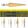 HSS drill bits - straight groove - titanium coated - for wood / metal cutting - 3 pieces