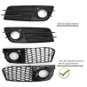 Grille-inlaatafdekking - met mistlampgat - honingraatgaas - voor Audi A4 B8 RS4Roosters