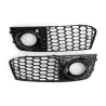 Grille intake cover - with fog light hole - honeycomb mesh - for Audi A4 B8 RS4