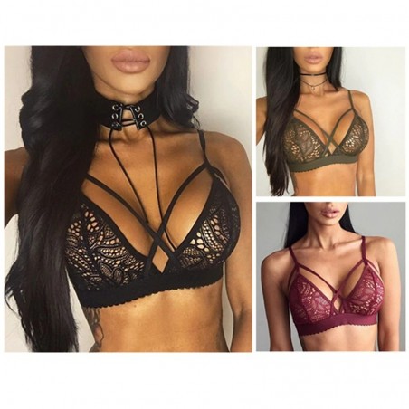 LenceríaSexy lace bra - with push up - cross front straps