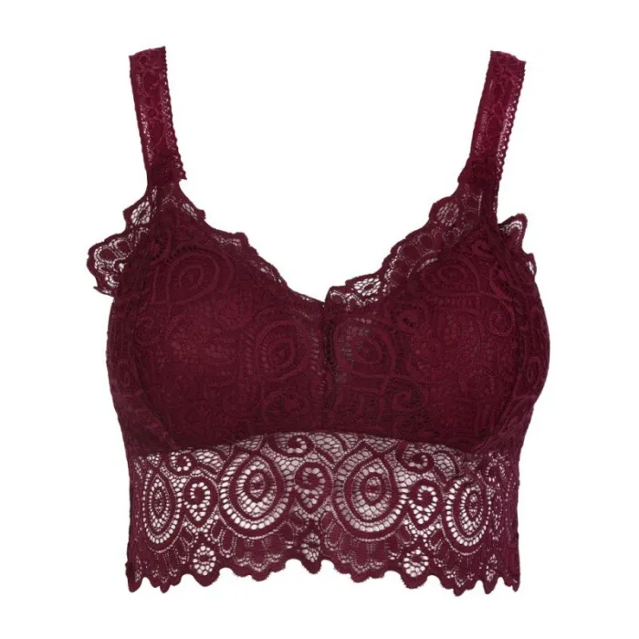 BH mit floraler Spitze - sexy Top - ohne Bügel - wattiert