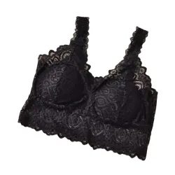 BH mit floraler Spitze - sexy Top - ohne Bügel - wattiert