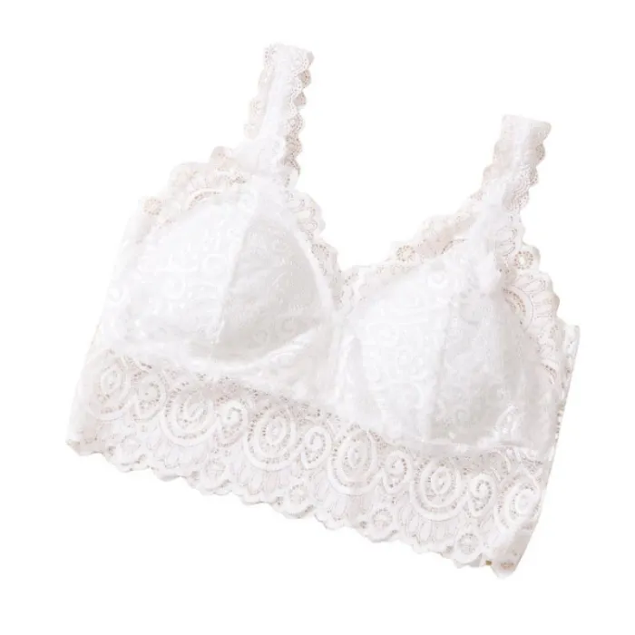 BH mit floraler Spitze - sexy Top - ohne Bügel - wattiert