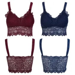 Gebloemde kanten bh - sexy topje - beugelvrij - gewatteerdLingerie