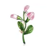 Prachtige roze tulp - kristallen brocheBroches
