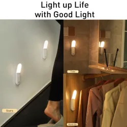 Baseus - lampa indukcyjna - lampka nocna - z czujnikiem ruchu - USB - LEDKinkiety