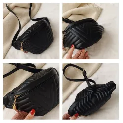 Modische kleine Ledertasche - mit verstellbarem Riemen - Taille / Schulter