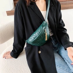Fashionable small leather bag - with adjustable strap - waist / shoulder