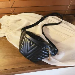 Modische kleine Ledertasche - mit verstellbarem Riemen - Taille / Schulter