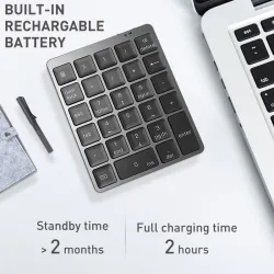 Portable numeric keyboard - Bluetooth - with USB HUB splitter