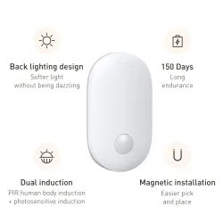 Baseus - veilleuse magnétique / applique murale - double induction - LED