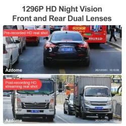 AZDOME M17 dash cam - automobile / motorcycle - night vision - dual lens - 24hour parking monitor