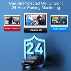 AZDOME M17 dash cam - automobile / motorcycle - night vision - dual lens - 24hour parking monitor