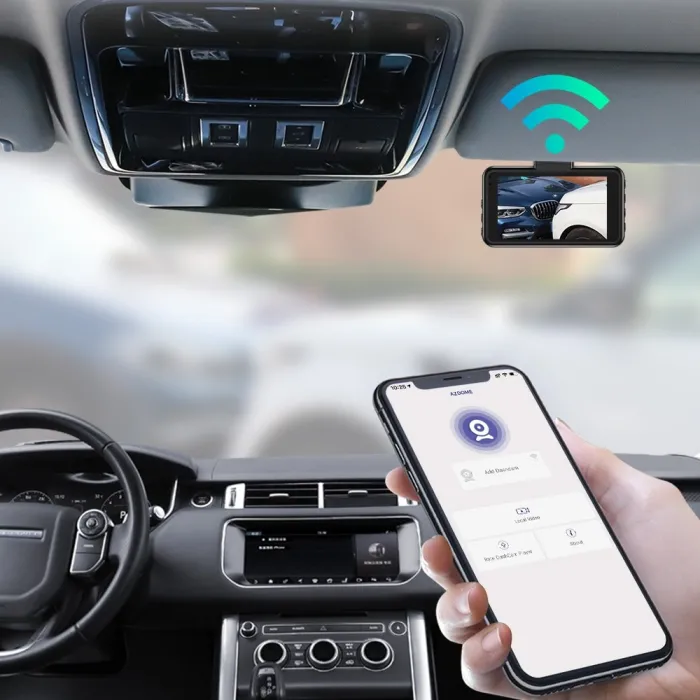 AZDOME M17 dash cam - automobile / motorcycle - night vision - dual lens - 24hour parking monitor