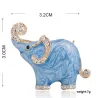 Elephant shaped - enamel brooch - with crystal decorations