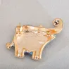 Elephant shaped - enamel brooch - with crystal decorations