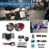 Motocyklowe głośniki stereo - radio - wodoodporne - mikrofon - Bluetooth - USB - LEDGłośniki