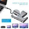 USB typu C - HUB typu C na HDMI 4K VGA adapter - RJ45 Lan Ethernet - SD - TF - gniazdo 3,5 mmPrzełączniki HDMI