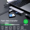 USB HUB adapter - 6 in - compatible dock - type C 3.0 splitter