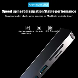 USB HUB adapter - 6 in - compatible dock - type C 3.0 splitter