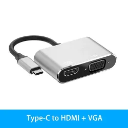 USB type C - hub type-C - hdmi 4k - vga adapter