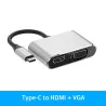 USB type C - hub type-C - hdmi 4k - vga adapter