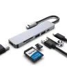 USB HUB adapter - 6 in - compatible dock - type C 3.0 splitter