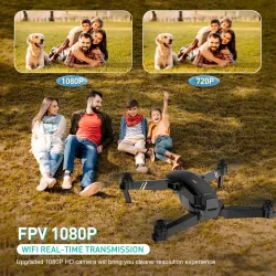 DronesFLYHAL E58 PRO - WIFI - FPV - 1080P HD Camera - Foldable - RC Drone Quadcopter - RTF