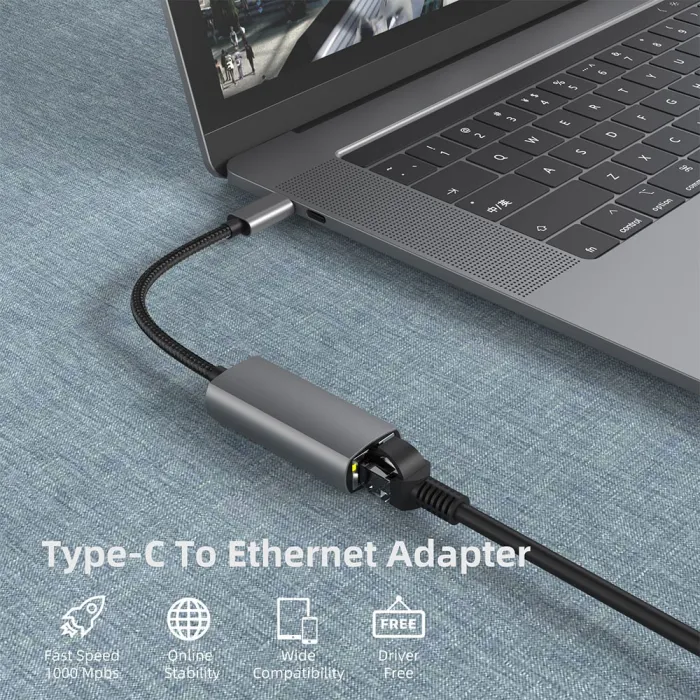 USB-C to RJ45 - Lan adapter - for MacBook Pro Samsung type-C - network card - Ethernet