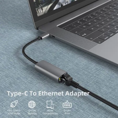 USB-C auf RJ45 - LAN-Adapter - für MacBook Pro Samsung Typ-C - Netzwerkkarte - Ethernet