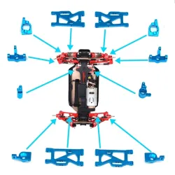 Metal steering swing arm base - C rear Hub seat - servo pull rod - for WLtoys-S 1:14 144001 RC car