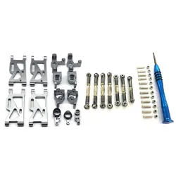 Metall-Lenkschwingenfuß - C Hinterradnabensitz - Servozugstange - für WLtoys-S 1:14 144001 RC-Car
