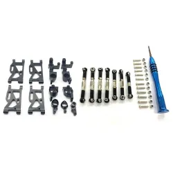 Metall-Lenkschwingenfuß - C Hinterradnabensitz - Servozugstange - für WLtoys-S 1:14 144001 RC-Car