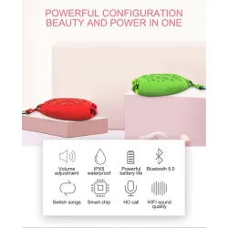 MG X1 - draadloze Bluetooth speaker - met microfoon/haak - waterdicht - handsfree bellen - mango vormBluetooth Luidsprekers