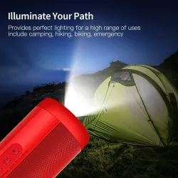 Draadloze Bluetooth speaker - mini zuilbox - TF kaart - waterdicht - met zaklampBluetooth Luidsprekers