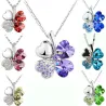 Pendant with crystal four-leaf clover - with necklace