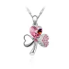 Pendant with crystal four-leaf clover - with necklace