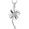 Pendant with crystal four-leaf clover - with necklace