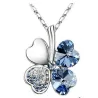 Pendant with crystal four-leaf clover - with necklace