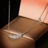 Halskette mit Silberfeder / Zirkon - 925er Sterlingsilber