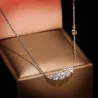 Necklace with silver feather / zircon - 925 sterling silver