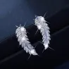 Crystal feathers - elegant stud earrings